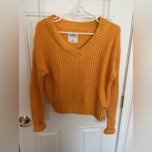 Yellow Hollister Knit sweater XS